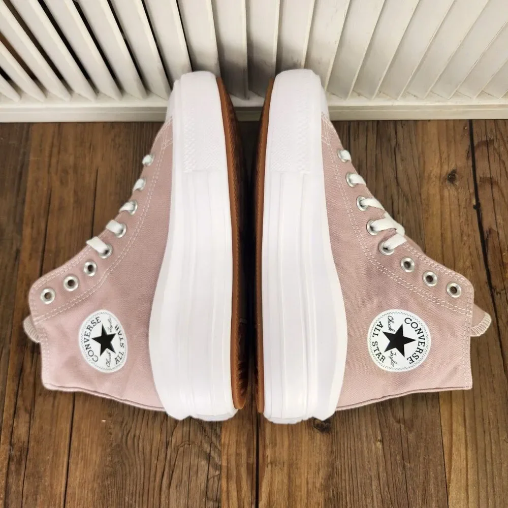 Converse CTAS Move Hi Womens 7 Stone Mauve Purple Canvas Platform Sneakers Shoes - Picture 6 of 11